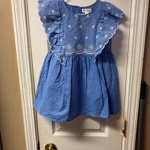 Cat & Jack Light Blue Eyelet Floral Dress